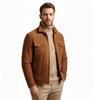 Brown Men's Stylish Suede Lambskin Leather Handmade Genuine Motorcycle Jacket