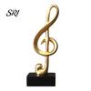 Versatile Music Figurine Note Sculpture Gold Resin Musical Symbol Modern Decor Tabletop Decoration for Piano Room Home Office Table Centerpiece Small