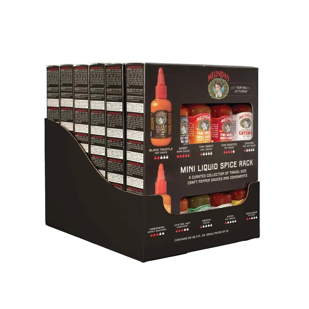 Mini Liquid Spice Rack 10 Pack Craft Pepper Sauces Squeezable Hot Sauce Tropical Fruits Vegetables Gift Set Flavor Variety