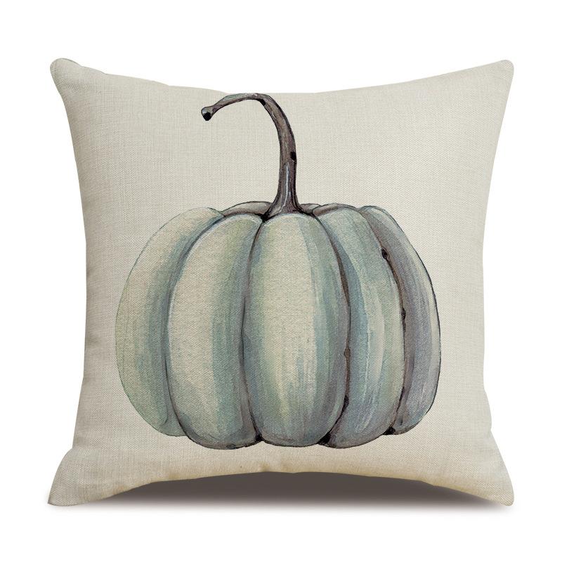 Thanksgiving Linen Pillowcase Autumn Pumpkin Print Pillow Cushion Cover