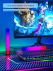 1 Pair RGB Rhythm Light,180° Smart Light Bars,Gaming LED Lights,16 Million DIY Color Adjustments,Remote Control,USB Pickup Light