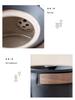 Elegant Portable Ceramic Tea Set with Wooden Tray: 1 Teapot & 4 Cups for Outdoor Adventures