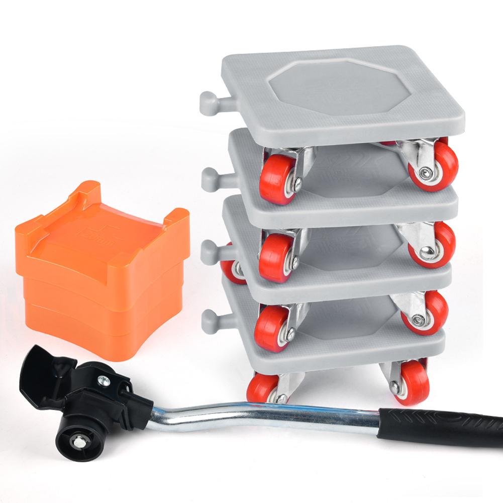 Heavy Duty Furniture Lifter Transport Tool Furniture Mover Set 4 Move Roller 1 Wheel Bar for Lifting Moving Furniture Helper
