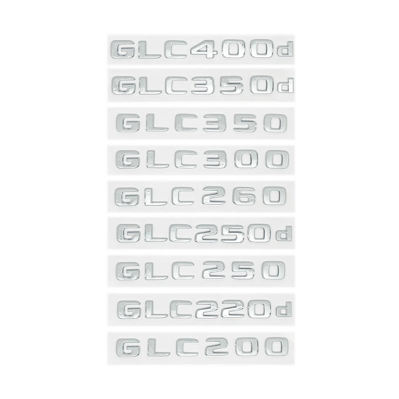 

Car Tail Rear Trunk Badge Emblem Letter Stickers For Mercedes Benz GLC X253 GLC260 GLC220d GLC350 GLC200 4MATIC GLC250d GLC400 GLC200 серебряный