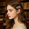 4Pcs Girl Hairpins Childlike Pattern Fish Bone Geometry Shape Strong Grip