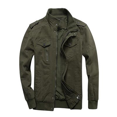 Men's Ebay Spring and Autumn Casual Plus Size Jacket Pure Cotton Epaulettes Air Force One Men's Jacket