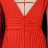 Plus Size Women V Neck Sexy High Waist Gradient Pleated Long Evening Dress