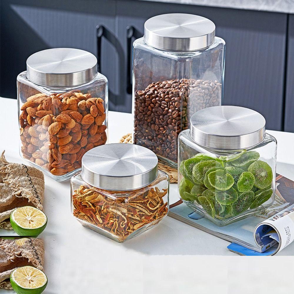 Large Capacity Sealed Glass Jar with Lid Kimchi Jar Miscellaneous Organizer Storage Can  Household