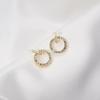 Elegant Round Hoop Earrings with Full Diamond Design - Trendy and Exquisite Ear Jewelry for Women.