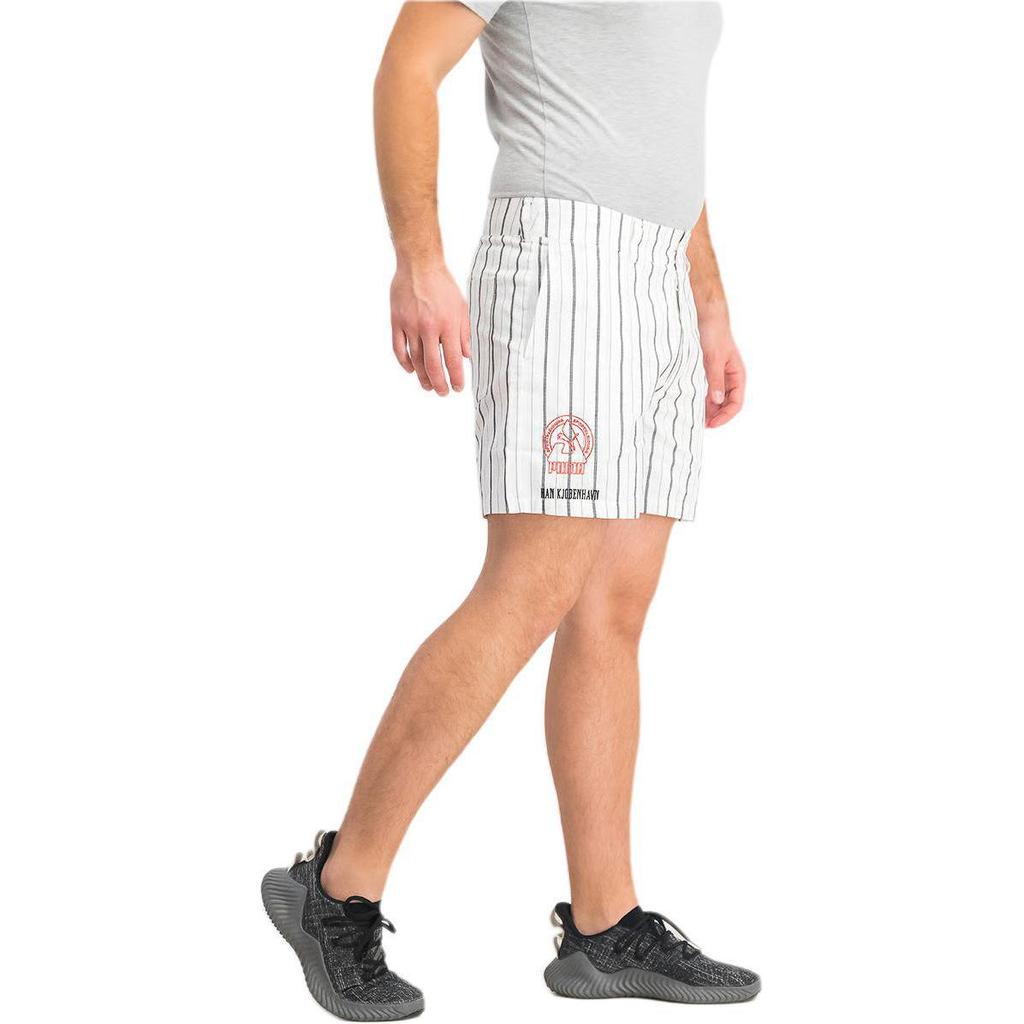 Puma Vertical Stripe Logo Shorts Men Bottoms White 57855602