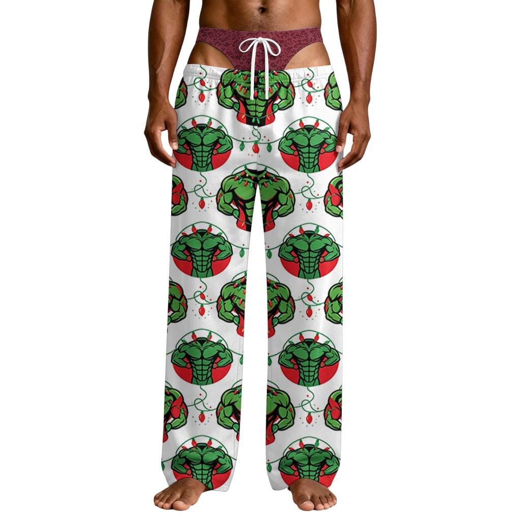 Pantalones de Pijama Divertidos Novedosos para Hombre con Estampado de Ropa Interior, Ropa de Dormir Cómoda