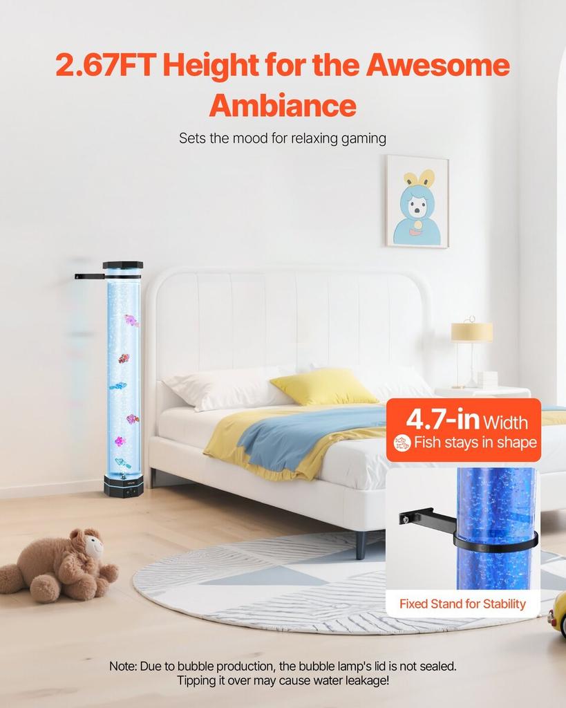 Blasensäulenlampe 16 Farben 80 cm Sensorisches Aquariumlicht zur Entspannung Beruhigend