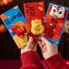 Y5JC Practical Plush Red Packet Cartoon Theme Red Envelope Money Holder for Spring Festival Family Gatherings