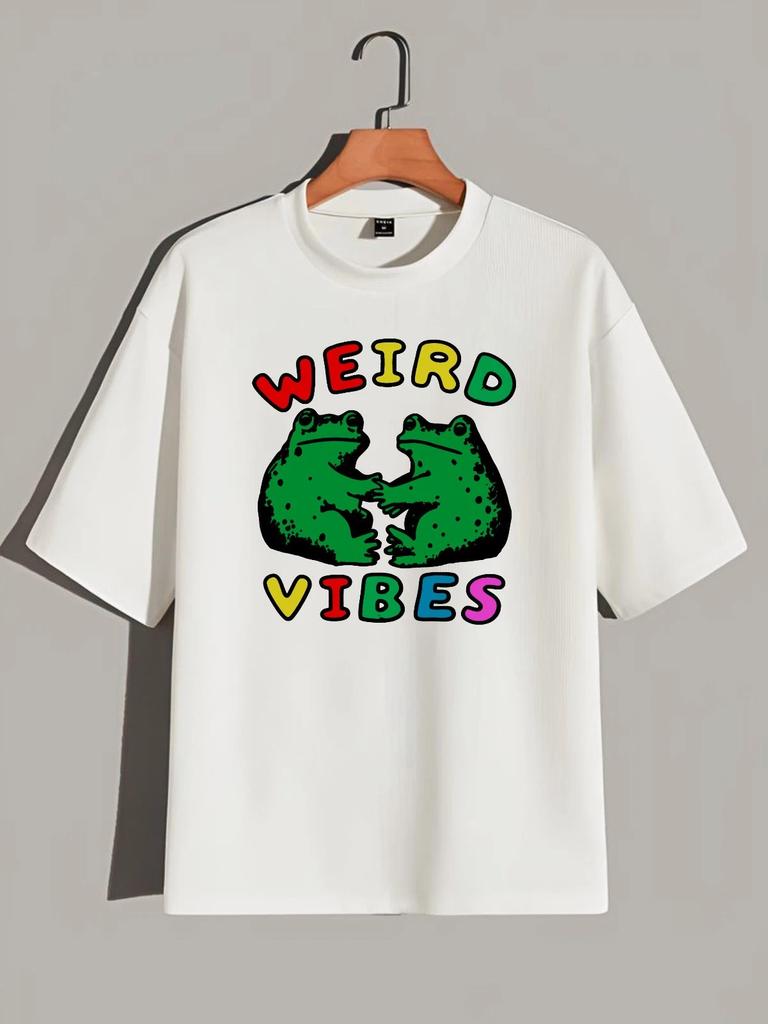 Weird Vibes Frog T-Shirt, Funny Meme Weirdcore Retro Toad Nature Lovers Gift Tee