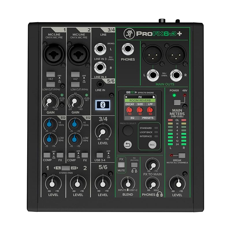 

MACKIE Mackie 6 channel analog mixer WITH ENHANCED FX, USB recording & BLUETOOTH ProFX6v3+