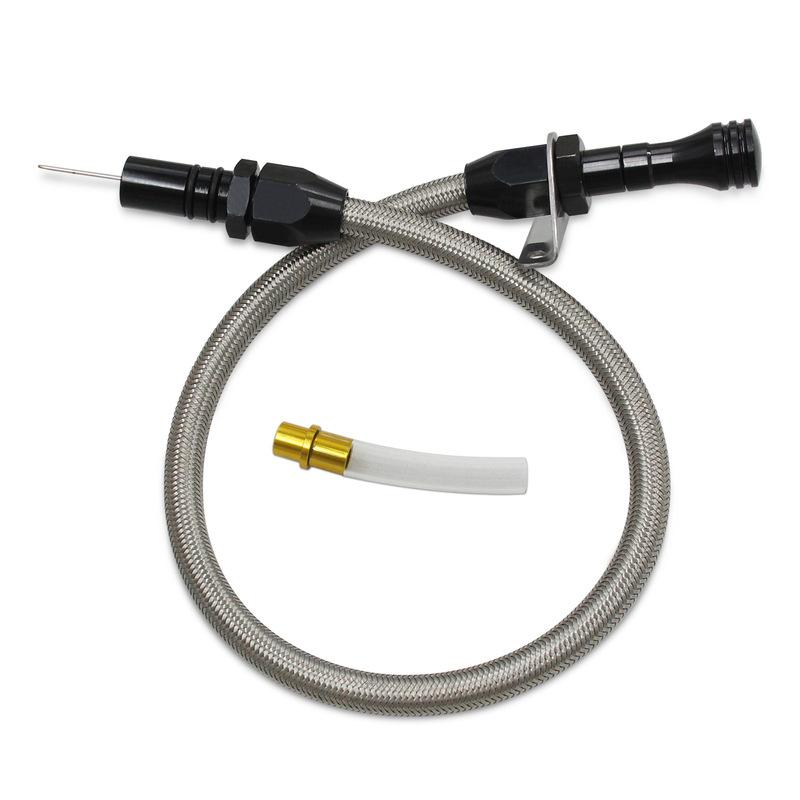 Mount Flexible Braided Transmission Dipstick Stainless Steel Tube For GM 4l80e 4l60e Chevy SBC BBC Th350 Th400 Turbo 700R4