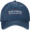 Caro Canada Lo Odiamo Anche Noi Slogan Politico Berretto da Baseball Cotone Lavato Vintage Regolabile Berretto da Papà Cappello Casual