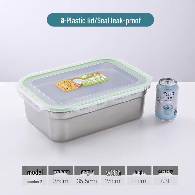 304 Stainless Steel Rectangular Food Storage Container