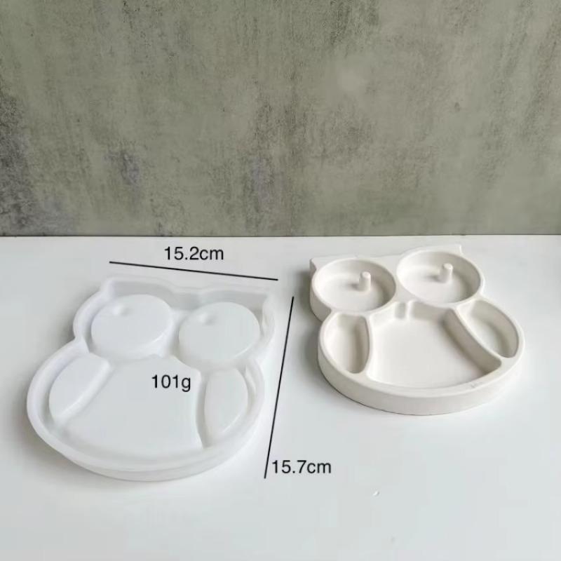 Plaster Concrete Silicone Mold DIY Epoxy Resin Jewelry Storage Tray Display Plate Cute Owl Heart Shape Fish Clover Shape