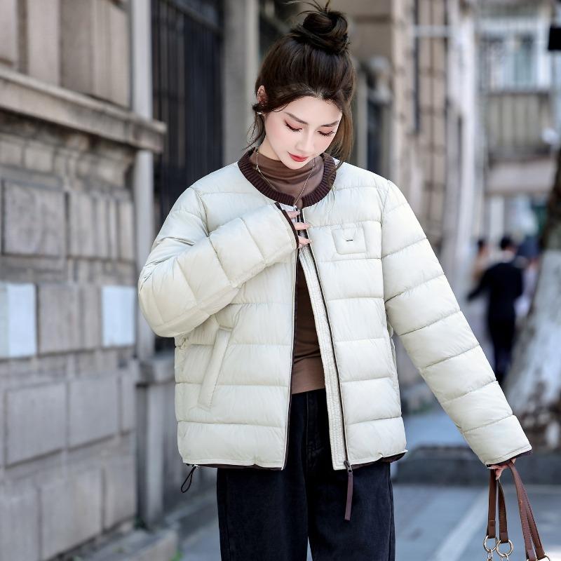 VEZFAA Damenmode Casual Herbst Winter Einfarbig Druck Langarm Jacken & Mäntel Daunenmäntel