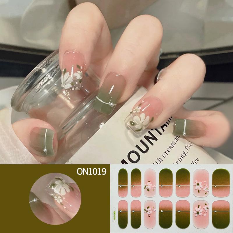

Little Red Book No-Bake Gel Manicure Stickers: 14 pcs European & American INS Style French Design
