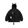 Gotická tlustá bunda Parkas Hip Hop Ďábel Rohy Wing Pár Bunda s kapucí Polstrovaná Bunda Streetwear Kabát Zimní oblečení