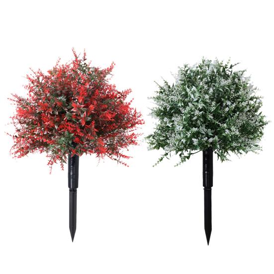 23.6" Artificial Lavender Topiary Ball with Spike Faux Lavender Shrub Bushes UV Resistant Greenery Plants for Front Porch Backyard Entryway Garden