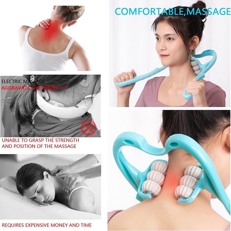 Plastic Point Pressure Therapy 6 Massage Roller Neck Massager For Shoulder Neck