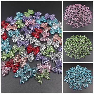 20 STK 15*19mm Acryl Perlen Accessoire Perlen für DIY Handgemachten Schmuck Ohrringe Accessoires Schmuck Multicolor Transparent Schleife Material Handmade
