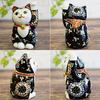 Waza no Kura stylish ornament Kutani ware left hand beckoning cat black glaze opening celebration home birthday present gift