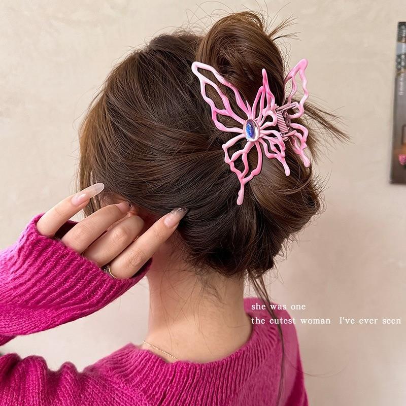 Large Butterfly Metal Hair Clip for Women Elegant Temperament Shark Hair Clip Fashion Girl Hair Clamp