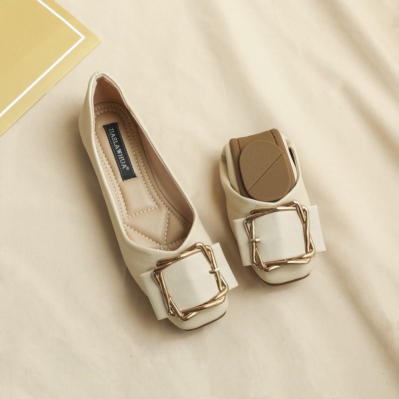 Single Shoe Girl 2025 New Spring Fairy Style French Soft-soled Flat-soled Autumn Shoes Light Mouth Versatile Soft Leather Doudou Shoes