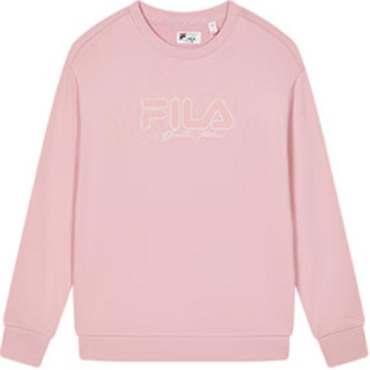 

Fila Оригинальный флисовый свитшот с надписью, повседневный, с длинным рукавом, унисекс, сиреневый, персиковый F51M449204F-LP M