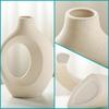 Levvohd Stylish Vase for Home Decor, Ceramic Base, Hollow Ceramic Single Flower Vase, Set of 2 (Beige Medium)