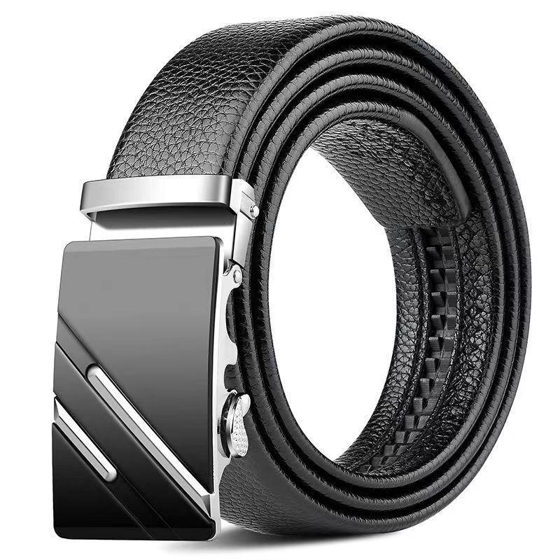 Men's Durable Automatic Buckle Leather Belt - Versatile Youth Business Trend Waistband