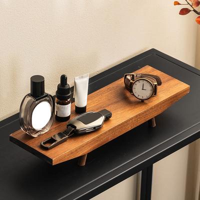 Chinese Style Decorative Ornaments Wooden Tray Storage Home Entrance Living Room Restaurant Tea Table Desktop Tray Organizer