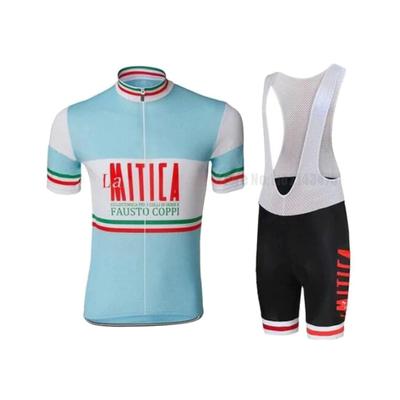 La Mitica Fausto Coppi Retro Cycling Jersey Set Breathable Bike Jersey Maillot Ciclismo Hombre 2026 Summer Breathable Cycling Suit Set
