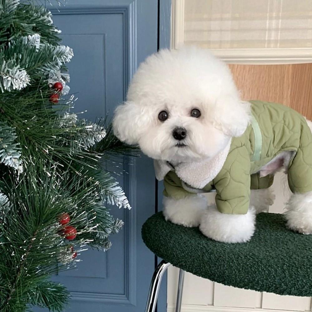 Plush Dog Warm Clothes Windproof Dog Bodysuit Fashion Pet Clothes Cat