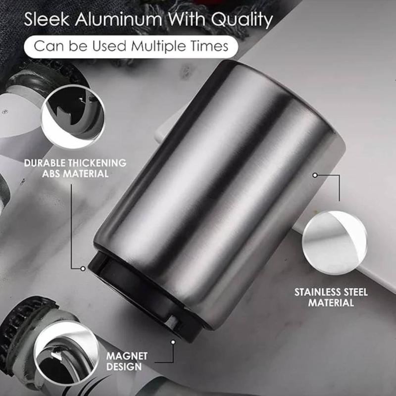 Stainless Steel Beer Bottle Opener Automatic Press Down Quick Cap Remover for Home Kitchen Bar Outdoor Use