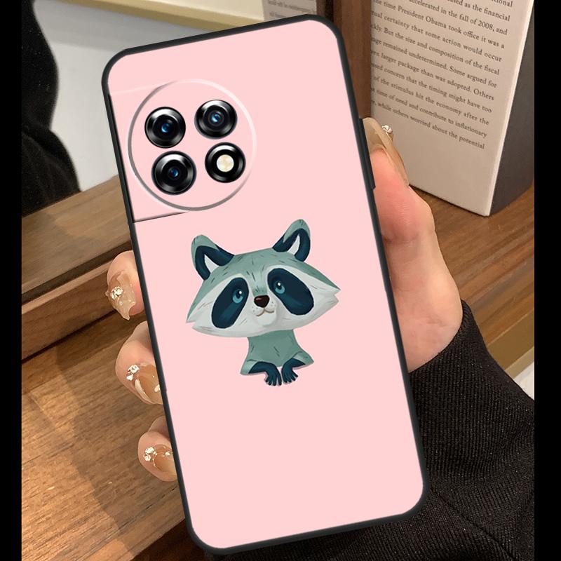 Cartoon Raccoon Case For OnePlus 15R 13R 13T 12R 15 13 12 11 10 Pro 10T Nord CE 3 4 Lite N20 N30 Nord 5 Cover