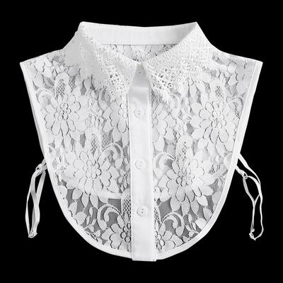New Chiffon Hollow Out Fake Collar Women Detachable Lapel Choker Necklace Ladies Removable Half Shirt False Collar