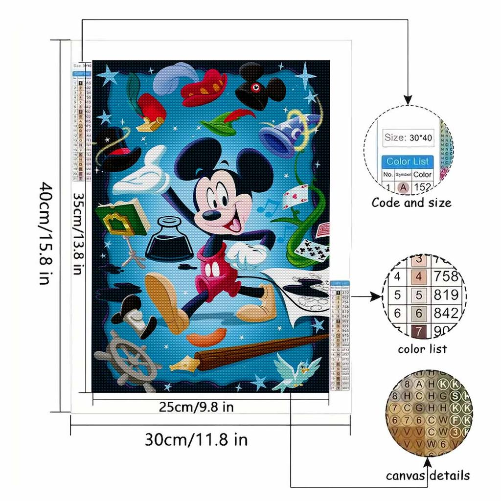 DIY Diamond Painting Mickey's Ingenious Ideas Cross Stitch Kit Mosaic Art Diamond Painting Full Circle Diamond Home Decoration