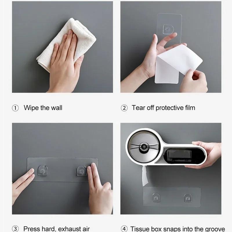 Portable Toilet Roll Paper Holder Stand Home Storage Rack Hygienic Paper Dispenser Bathroom Wall-mounted Waterproof Tissue Box