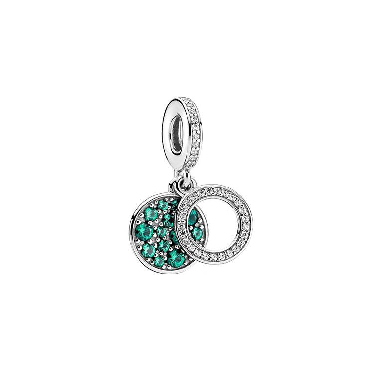 Pandora Radiant Green Double Charm Pendant Women pendants 799186C02 Radiant Green