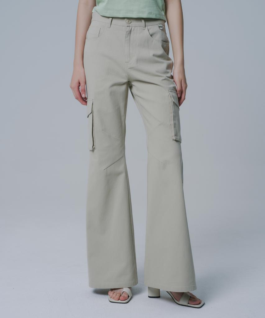 WAARFORWOMAN W1121 Cargo Bootcut Pants_Beige