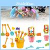 Colorful Plastic Beach Toy Set For Kids Featuring Sand Tools Buckets And Shovels