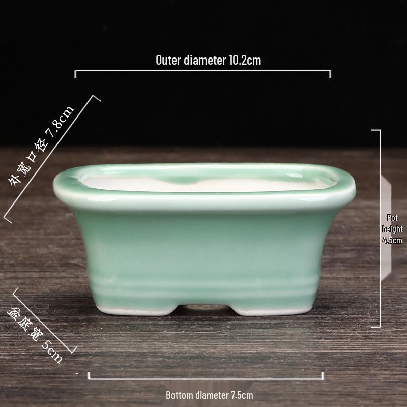 Ceramic Purple Clay Succulent Bonsai Pot - High-End Glazed Mini Flower Pot 