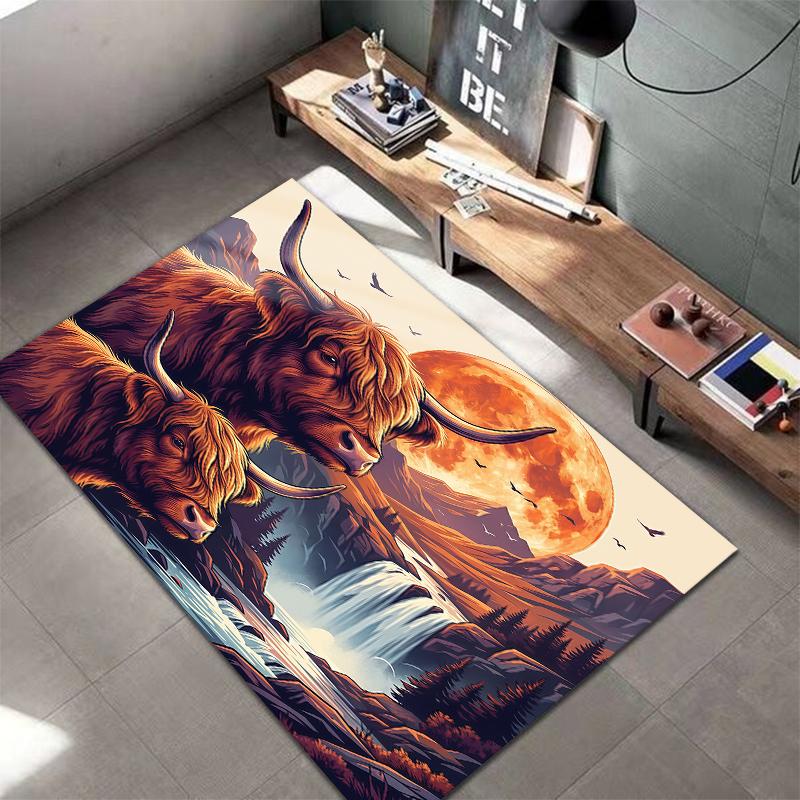 Flying Sunset Animals Pattern Square Carpet,Area Rug,Carpet Rug for Living Room Bedroom Sofa Playroom Decor,Non-slip Floor Mat,Holiday Birthday Gifts
