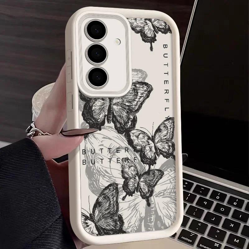 Retro Butterfly Silicone Case For Iphone 17 16pro 15pro14 13 12 11 12pro 13pro Max 14plus Silicone AntiFall Protective Cover