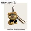New Bee Dog Plush Keychain Swollen Face Bee Dog Doll Bag Pendant School Bag Pendant Gift